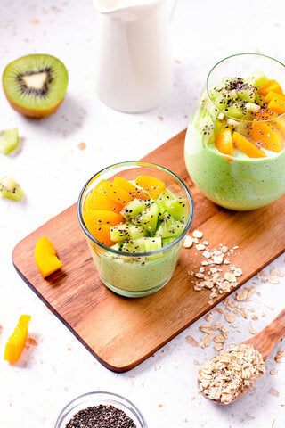Two green yogurt parfaits