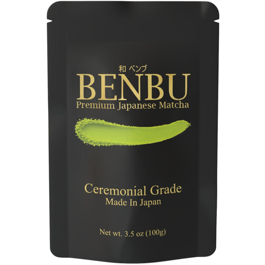 BENBU Premium Japanese Matcha Powder 100 g Bag on white background